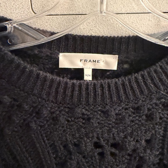 Frame Denim navy Sweater with Gold Button Accents - Picture 3 of 4